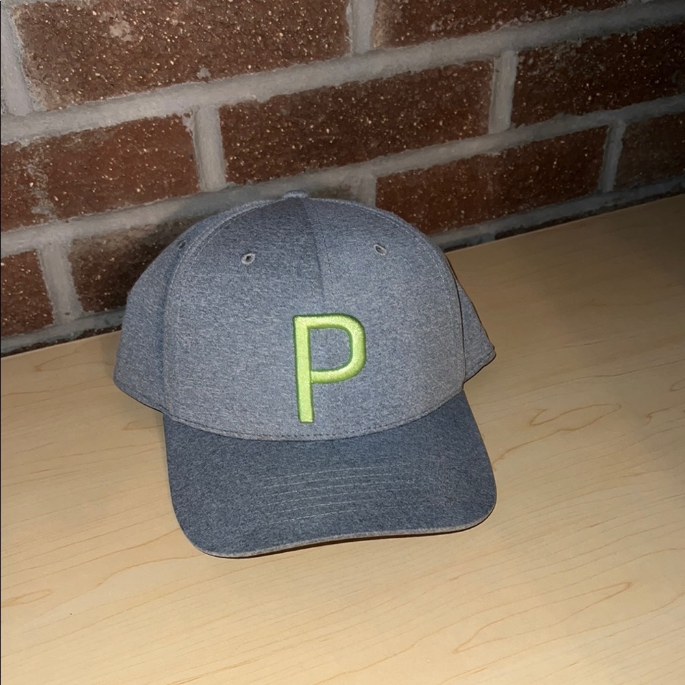 Puma Gray/Lime Green golf P hat